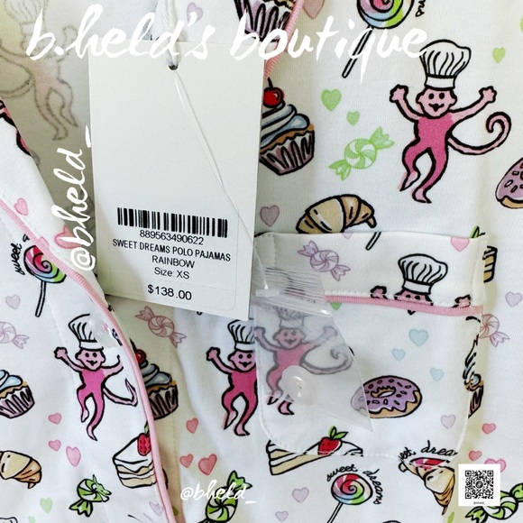 Roller Rabbit Sweet Dreams Polo Pajamas in Rainbow Size XS Brand New NWT - Picture 7 of 14